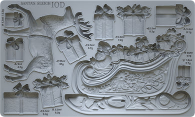 Santas Sleigh IOD MOULD, 6” X 10”, Iron Orchid Designs