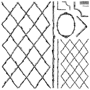 Veranda IOD Decor Stamp, 2 Sheets 12" x 12"  - Iron Orchid Designs