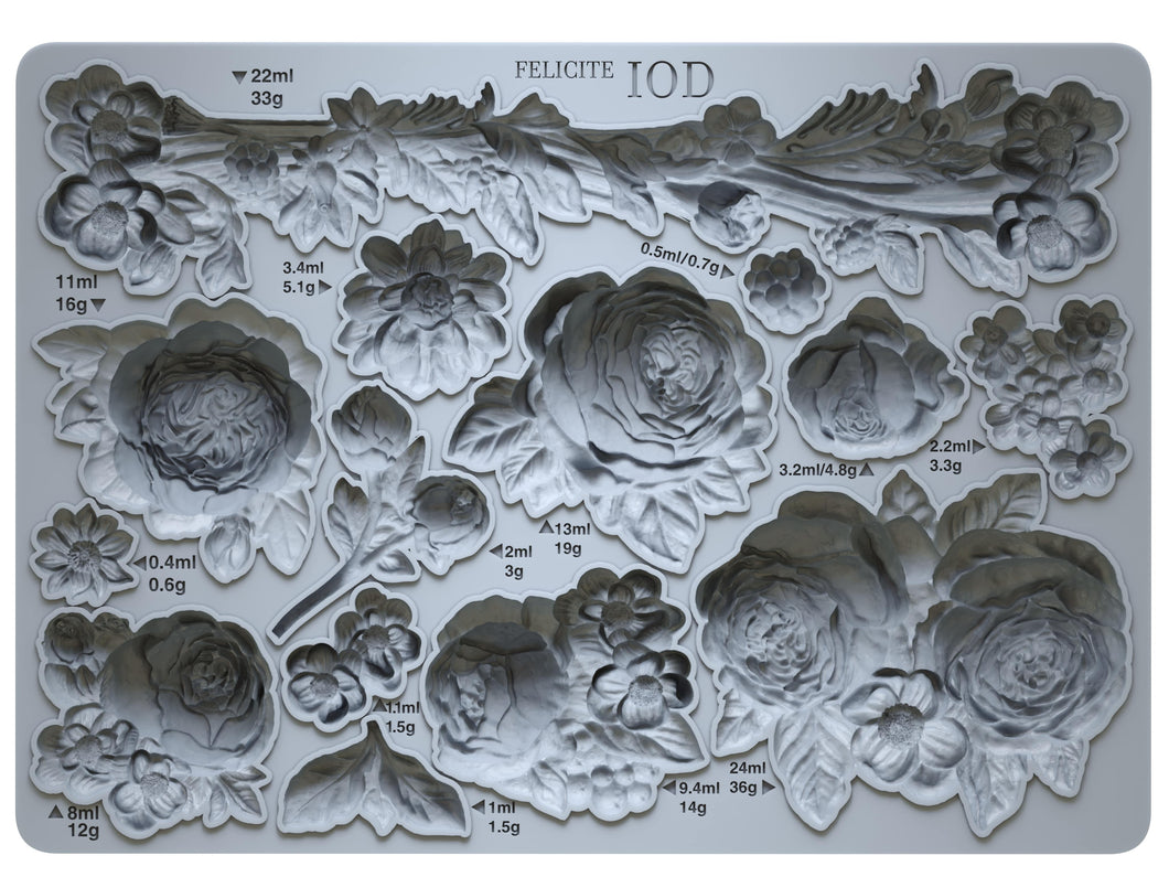 FELICITE IOD MOULD, 5” X 7”, Iron Orchid Designs