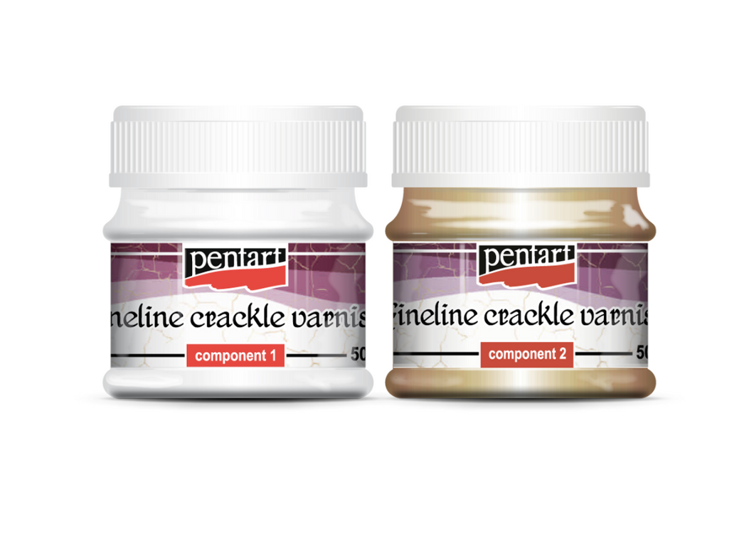 Pentart Fineline Crackle Varnish, 2 components, 50 ml set
