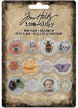 Load image into Gallery viewer, Idea-Ology Mini Flair Buttons 12/Pkg by Tim Holtz - Halloween