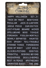 Load image into Gallery viewer, Idea-Ology Sentiments Label Stickers 70/Pkg by Tim Holtz - Halloween