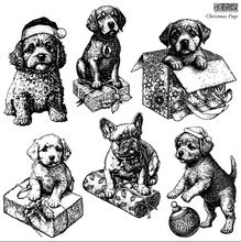 Load image into Gallery viewer, CHRISTMAS PUPS 12&quot;×12&quot; IOD STAMP™ - Iron Orchid Designs - Limited Edition