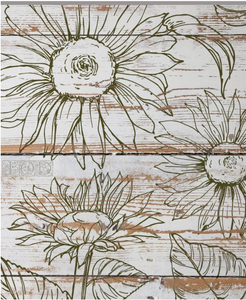 Sunflowers Stamp, IOD Decor Stamp, 12" x 12" 2 sheets