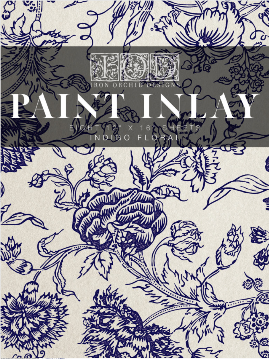 Indigo Floral Paint Inlay by IOD - Iron Orchid Designs