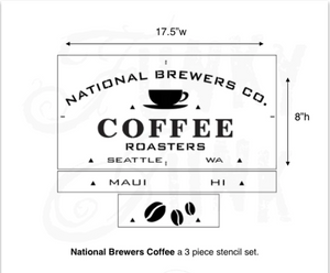 National Brewers Coffee Stencil  -  8" x 17.5"