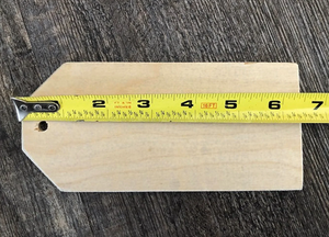 Birch Plywood Tags,  2 7/8" x 6 3/8",  Saw Cut,  Set of 3