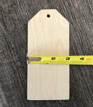 Load image into Gallery viewer, Birch Plywood Tags,  2 7/8&quot; x 6 3/8&quot;,  Saw Cut,  Set of 3