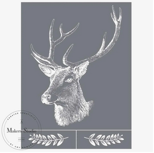 Deer Head - Mesh Stencil, 9" x 12"